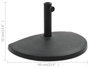 VidaXL félkör alakú fekete műgyanta napernyőtalp 15 kg