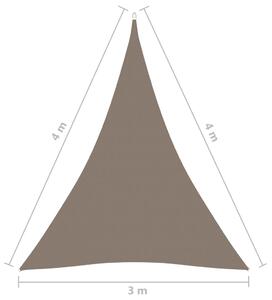 VidaXL tópszínű háromszögű oxford-szövet napvitorla 3 x 4 x 4 m
