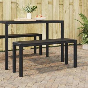 VidaXL Kerti pad Fekete 100 x 28 x 45 cm Acél
