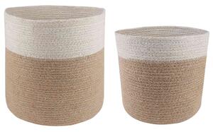 VidaXL Növényi Cserép Készlet 2 pcs Természetes és Fehér Ø 28 x 28 cm
