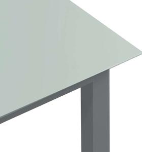VidaXL világosszürke alumínium és üveg kerti asztal 80 x 80 x 74 cm