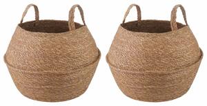 VidaXL Kézi növényedény 2 pcs Természetes Ø 32 x 32 cm 100% Tengeri fű