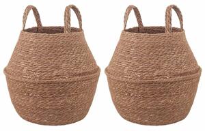 VidaXL Kézi növényedény 2 pcs Természetes Ø 22 x 20 cm 100% Tengeri fű