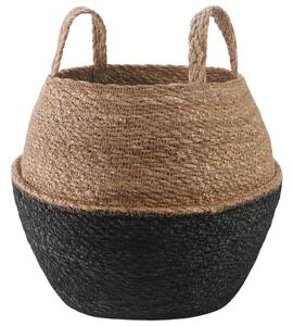 VidaXL Kézi növényedény Fekete Ø 32 x 32 cm 100% Tengeri fű