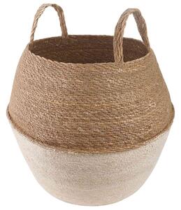 VidaXL Kézi növényedény Fehér Ø 32 x 32 cm 100% Tengeri fű