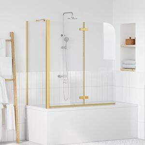 VidaXL Zuhanybeépítés Arany 120 x 68 x 130 cm ESG üveg és alumínium