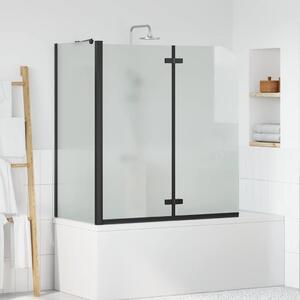 VidaXL Zuhanybeépítés Fekete 120 x 68 x 130 cm ESG üveg és alumínium