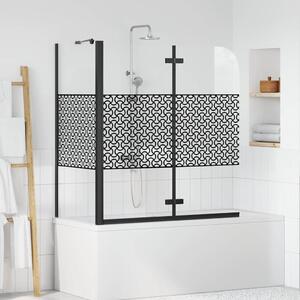 VidaXL Fürdőszoba elkerítés Geometrikus Fekete 120 x 67 x 129 cm