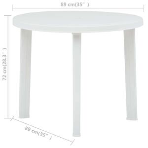 VidaXL fehér műanyag kerti asztal 89 cm