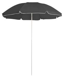 Antracitszürke kültéri napernyő acél rúddal 180 cm