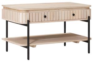 Kézzel Készült Kávéasztal Fehér 85 x 45 x 50 cm Tömör Mangófát