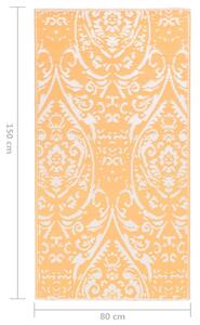 VidaXL narancssárga-fehér PP kültéri szőnyeg 80 x 150 cm