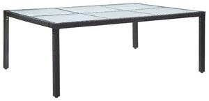 VidaXL fekete polyrattan kültéri étkezőasztal 200 x 150 x 74 cm