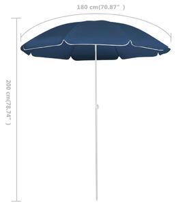 VidaXL kék kültéri napernyő acél rúddal 180 cm