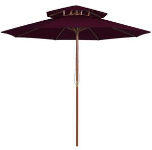 VidaXL bordóvörös kétszintes napernyő farúddal 270 cm