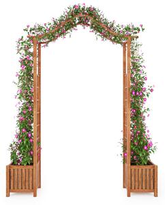 VidaXL tömör akácfa kerti boltív virágtartóval 180 x 40 x 218 cm