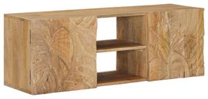 Fali TV Szekrény 100 x 30 x 35 cm Tömör Mangófa és Műszaki Fa