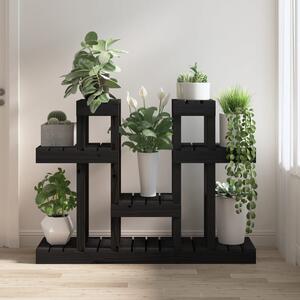 VidaXL fekete tömör fenyőfa növénytartó 104,5x25x77,5 cm
