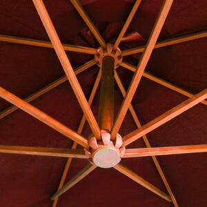 VidaXL terrakotta színű tömör fenyőfa függő napernyő rúddal 3,5x2,9 m