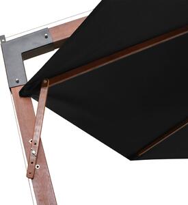 VidaXL fekete tömör fenyőfa függő napernyő rúddal 3,5 x 2,9 m