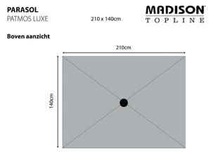 Madison Patmos Luxe szürke téglalap alakú napernyő 210 x 140 cm