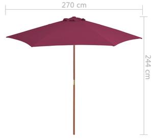 VidaXL bordói vörös kültéri napernyő farúddal 270 cm