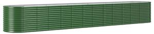 VidaXL zöld porszórt acél kerti magaságyás 512x80x68 cm
