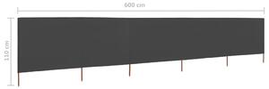 VidaXL antracitszürke szövet 5-paneles szélfogó 600 x 80 cm