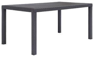 Barna rattan hatású műanyag kerti asztal 150 x 90 x 72 cm
