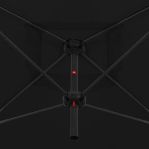VidaXL fekete dupla napernyő acélrúddal 250 x 250 cm