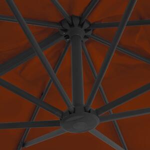VidaXL terrakotta színű konzolos napernyő alumínium rúddal 300x300 cm