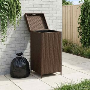 Kültéri szemetes Barna 40 x 40 x 80 cm polirattan