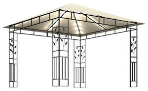 VidaXL krémszínű pavilon szúnyoghálóval/LED fényfüzérrel 3x3x2,73 m