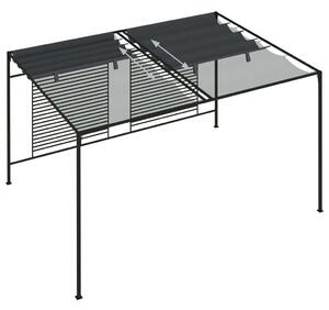 VidaXL antracitszürke pavilon behúzható tetővel 3 x 4 x 2,3 m 180 g/m²