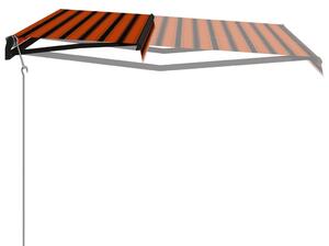 VidaXL narancssárga-barna szélérzékelős és LED-es napellenző 700x300cm