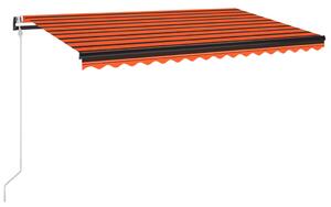 VidaXL narancssárga-barna szélérzékelős és LED-es napellenző 450x350cm