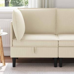 VidaXL Sarok Sofa tárolóval Krémszínű Bársony