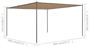 VidaXL bézs pavilon ferde tetővel 400 x 400 x 264 cm 180 g/m²