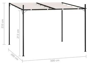 VidaXL krémszínű pavilon behúzható tetővel 300 x 300 x 233 cm