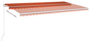 VidaXL narancssárga-barna szélérzékelős és LED-es napellenző 6 x 3,5 m
