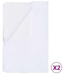 VidaXL 2 darab fehér pamut vízálló matracvédő 140 x 200 cm