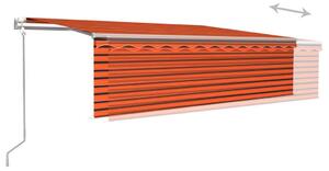 VidaXL narancs-barna redőnyös, LED-es, szélérzékelős napellenző 5x3 m