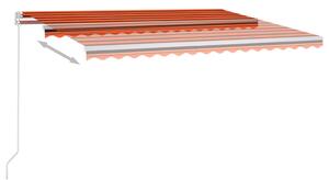 VidaXL narancssárga-barna szélérzékelős és LED-es napellenző 4x3 m