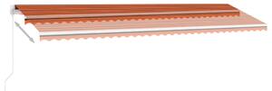 VidaXL narancs-barna kézzel kihúzható póznás napellenző 600 x 350 cm