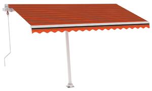 VidaXL narancssárga-barna automata póznás napellenző 450 x 350 cm