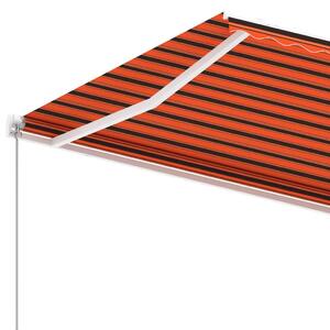 VidaXL narancs-barna kézzel kihúzható póznás napellenző 600 x 350 cm