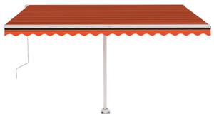 VidaXL narancssárga-barna szélérzékelős és LED-es napellenző 400x350cm