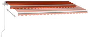 VidaXL narancs-barna kézzel kihúzható póznás napellenző 450 x 350 cm
