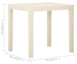 VidaXL fehér műanyag kerti asztal 79 x 65 x 72 cm