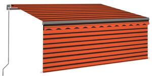 VidaXL narancs és barna kézzel kihúzható napellenző redőnnyel 3x2,5 m